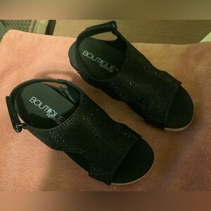 Black Boutique Sandals with Rhinestones New size 7